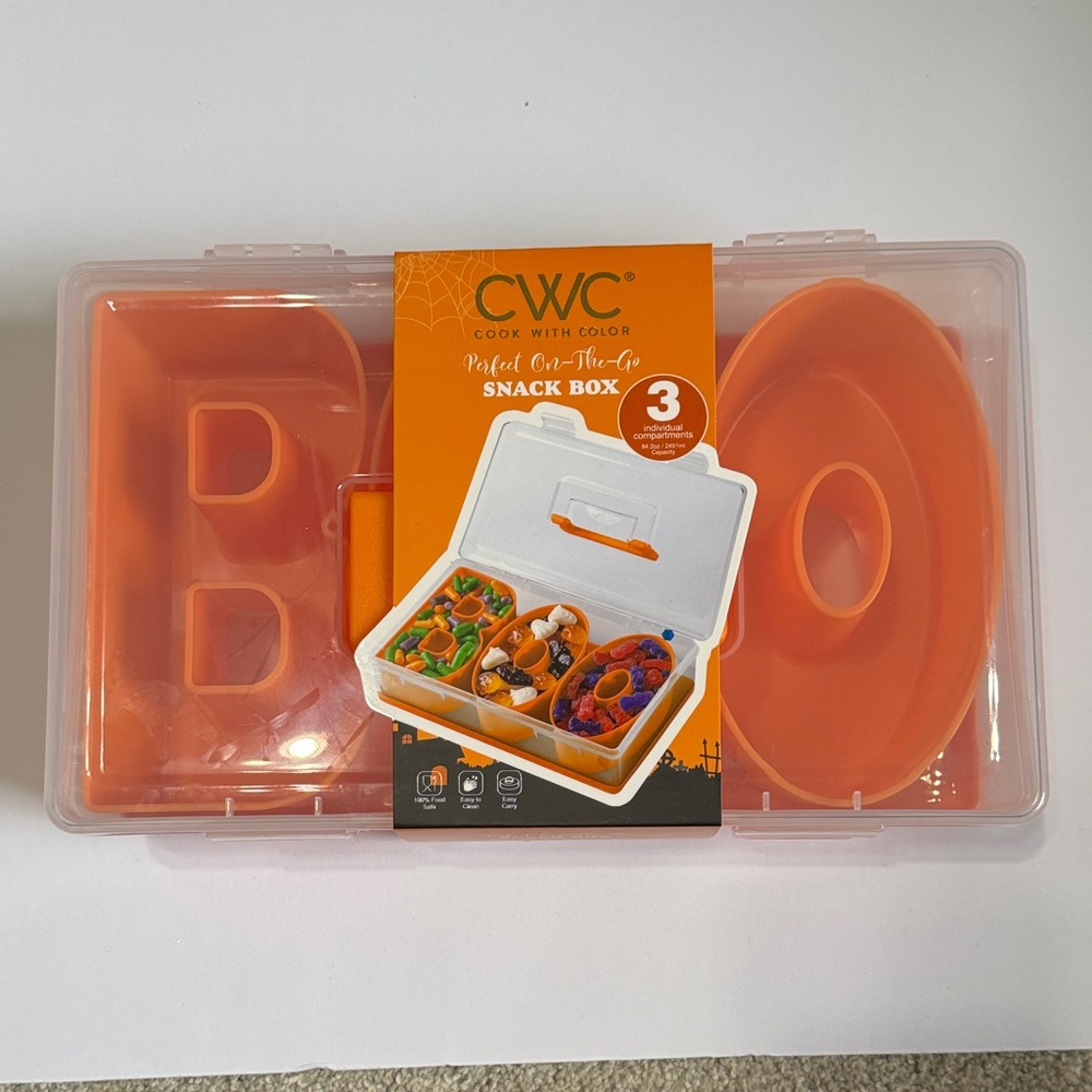 CWC Boo Orange 3-Compartment Portable Snack Box